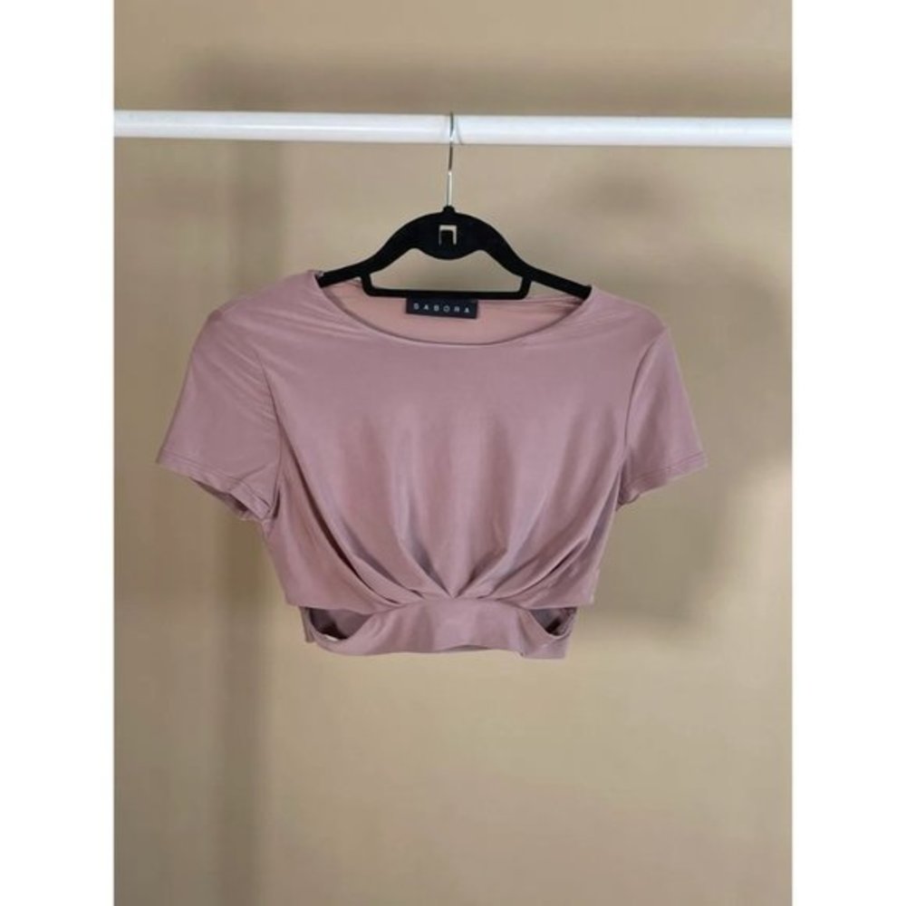 Sabora Mauve Slinky Crop Top- size Medium